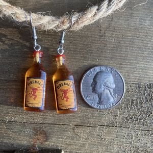 Fireball whiskey earrings dangle